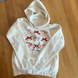 Girls white hoodie with bows ABERCROMBIE KIDS